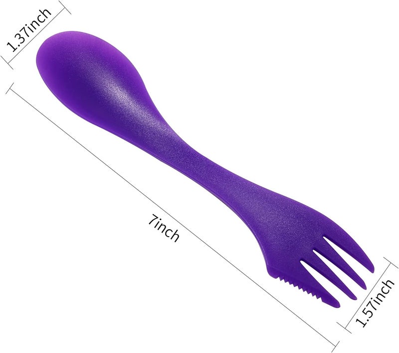 Arroyner 180Pcs Plastic Sporks Tritan Sporks 3 in 1 Travel Fork for Camping, Travel, Home, Restaurant (7 Inch) - Image 2